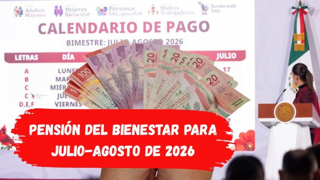 Calendario de pagos de la Pensión del Bienestar para julio-agosto de 2026: fechas y montos completos