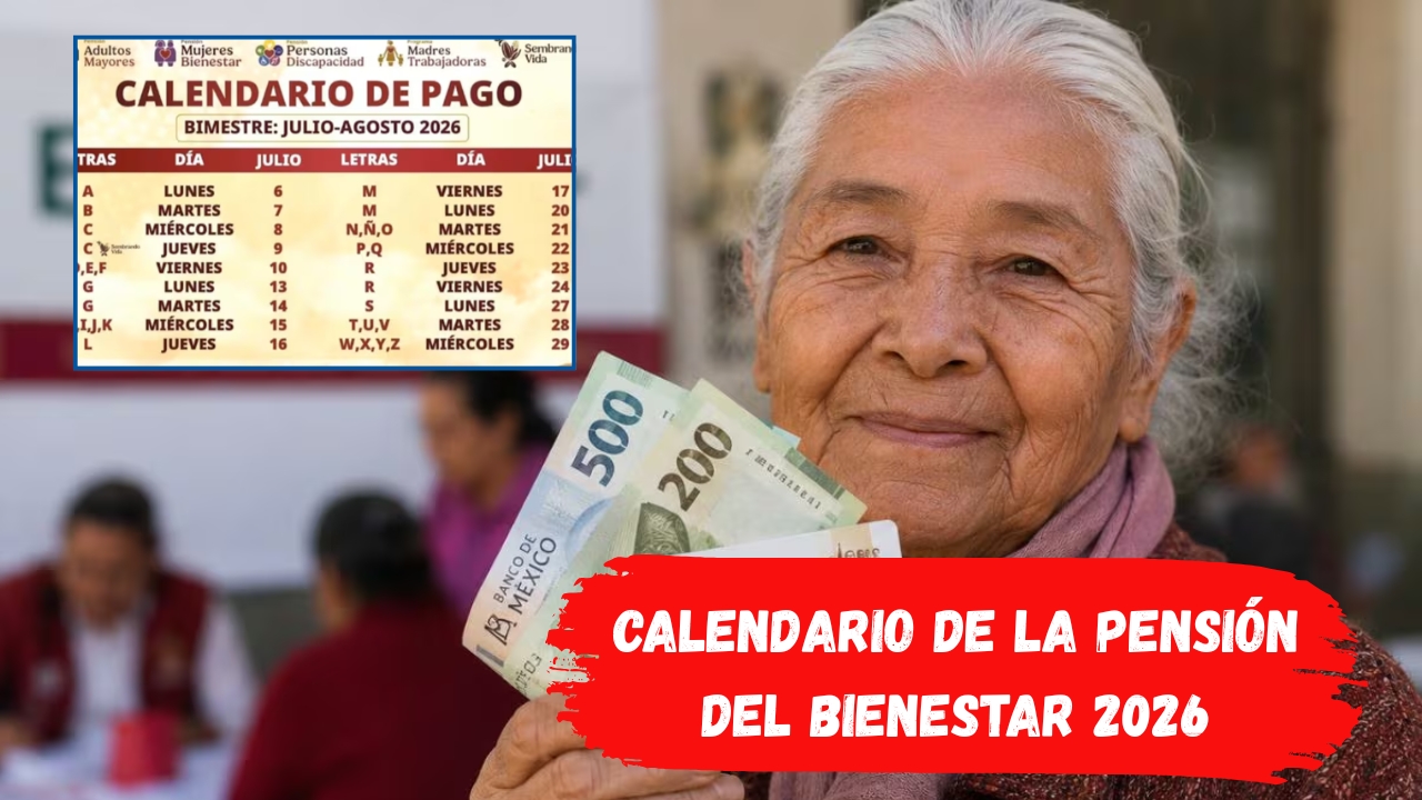 Calendario de la Pensión del Bienestar 2026: Pagos por Letra del 27 al 31 de Julio