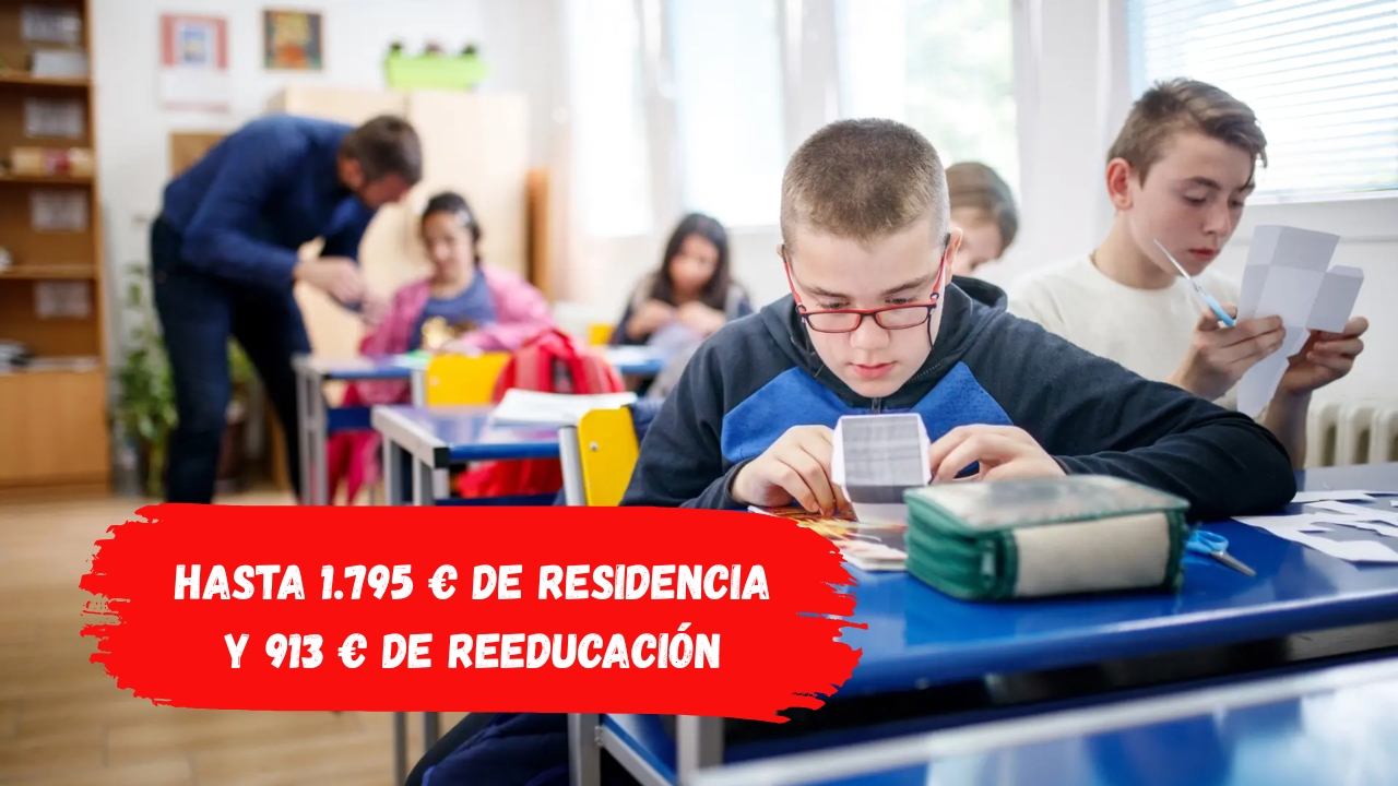 Becas por discapacidad: hasta 1.795 € de residencia y 913 € de reeducación, plazo hasta el 10 de septiembre
