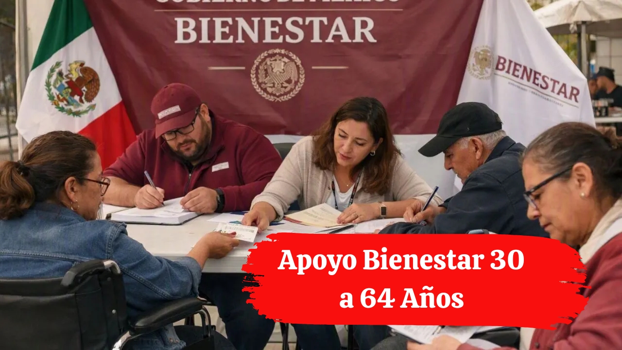 Apoyo Bienestar 30 a 64 Años: Registro del 14 al 19 de Septiembre por Apellidos
