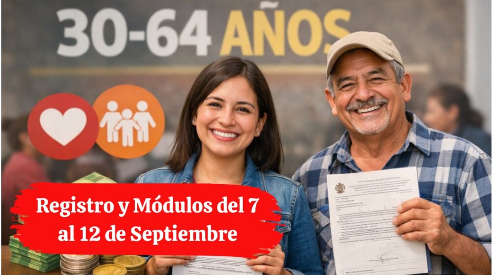 Apoyo Bienestar de 30 a 64 Años: Registro y Módulos del 7 al 12 de Septiembre